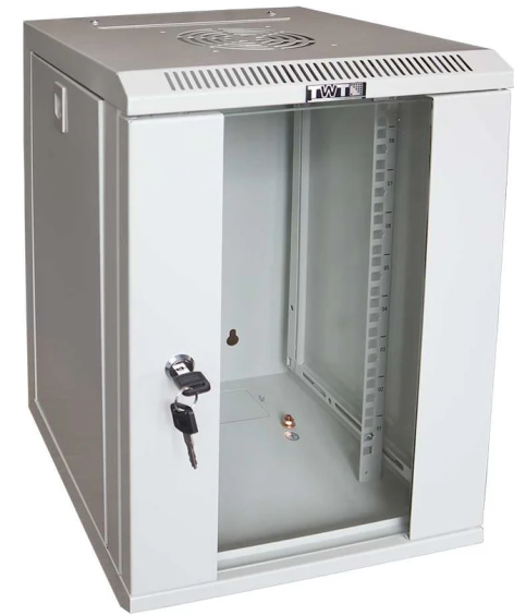 фото Шкаф настенный 10", 12U TWT TWT-CBW10G-12U-3x3-GY в Екатеринбурге