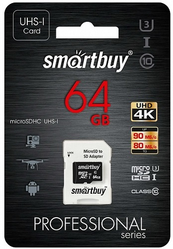 фото Карта памяти MicroSDXC 64GB SmartBuy SB64GBSDCL10U3-01 в Перми