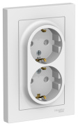 фото Розетка двухместная с заземлением  Systeme Electric ATN001326