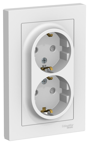 Изображение товара Двойная розетка с заземлением Systeme Electric ATN001326 16А IP20 надежная электромонтаж
