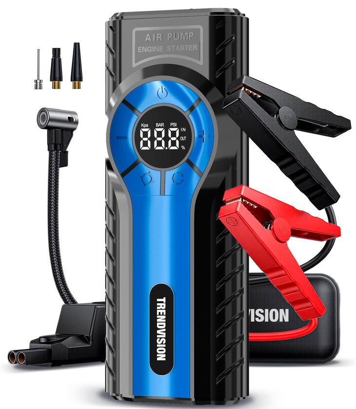 

Компрессор TrendVision TVSC 4 в 1: компрессор, ПЗУ, power bank, фонарь, TVSC