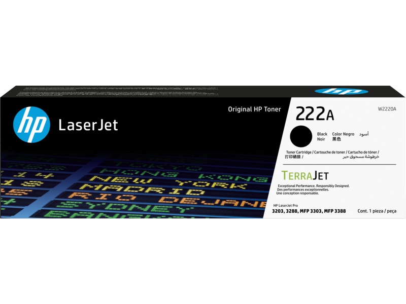 

Тонер-картридж HP 222A W2220A черный, для LaserJet Pro 3201-3204, 3288, 3303 (1300стр), 222A