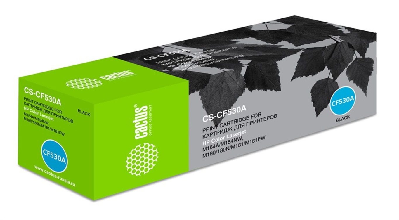 

Картридж Cactus CS-CF530A-MPS лазерный черный (3300стр.) для HP LaserJet M154/M180n/M181fw, CS-CF530A-MPS