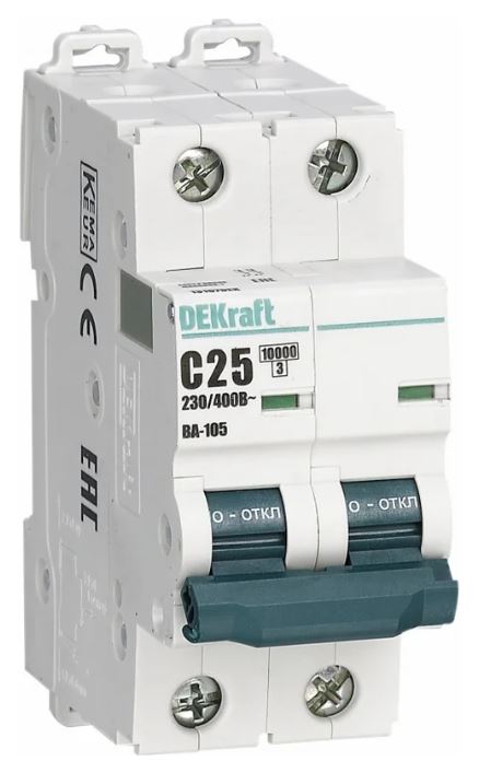 

Автоматический выключатель DEKraft 13217DEK ВА-105 2P D кривая 40A 10кА, 13217DEK