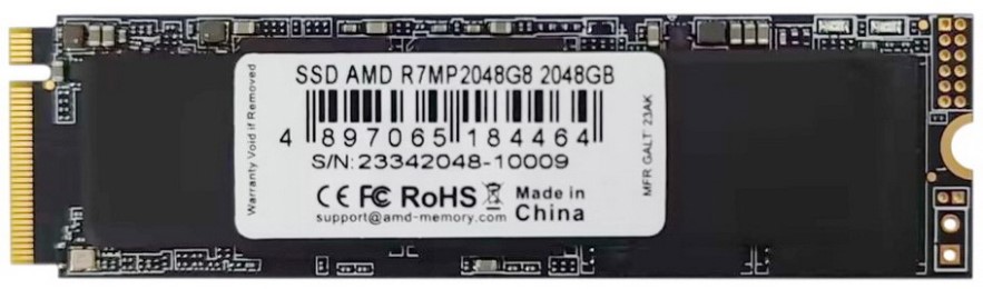 

Накопитель SSD M.2 2280 AMD R7MP2048G8 2TB PCIe 4.0 x4 5100/4600MB/s, R7MP2048G8
