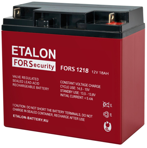 Изображение товара Аккумулятор ETALON FORS 1218 стационарный AGM свинцово-кислотный