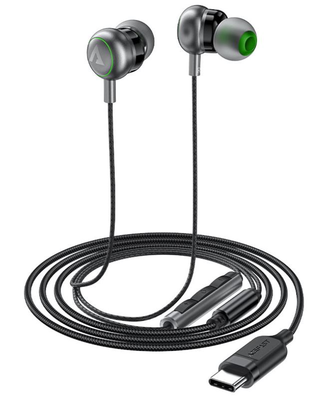 

Наушники ACEFAST L5 проводные с микрофоном USB-C In-Ear Wired Earphones With Mic. Цвет: черный, L5