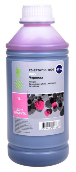 Изображение товара Чернила Cactus CS-EPT6736-1000 для Epson L800,L810,L850,L1800, светло-пурпурный