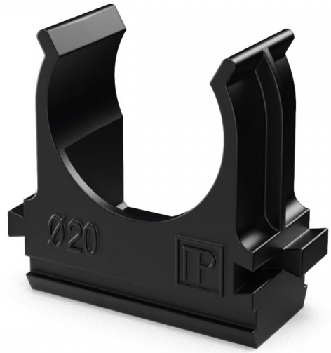 Изображение товара Клипса Промрукав PR13.0210 для крепления труб ПВХ черная одинарная