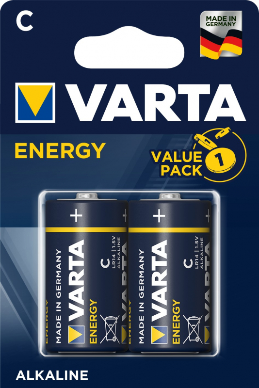 

Батарейка Varta ENERGY LR14 C 04114229412 BL2 Alkaline 1.5V (4114) (2/20/200), ENERGY LR14 C