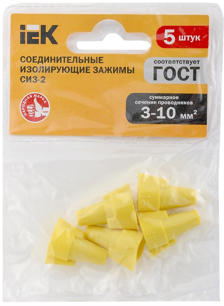 

Зажим соединительный изолирующий IEK USC-11-1-005 СИЗ-2 3,0-10,0 (5шт), USC-11-1-005