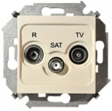 

Розетка Simon 1591466-031 Simon 15 Бежевый R-TV-SAT одиночная, винт.заж., 1591466-031