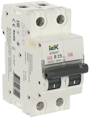 

Автоматический выключатель IEK AR-M06N-2-C025 ARMAT M06N 2P C 25А, AR-M06N-2-C025
