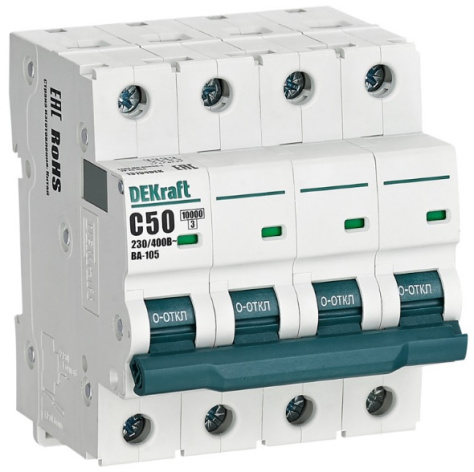 Изображение товара Автоматический выключатель DEKraft 13194DEK 50 А 230 В IP20 Модульный