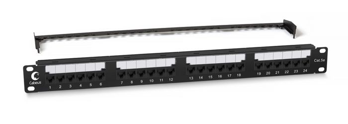 

Патч-панель Cabeus PL2-24-Cat.6-Dual 19" (1U), 24 порта RJ-45, категория 6, Dual IDC, с задним кабельным организатором, PL2-24-Cat.6-Dual