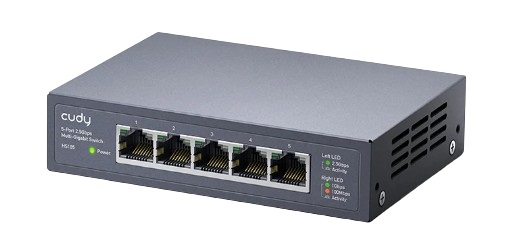 

Коммутатор неуправляемый Cudy HS105 (L2) 5x2.5Гбит/с, HS105