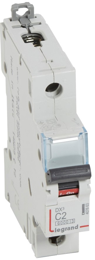 

Автоматический выключатель Legrand 407663 DX³ 6000 - 10 кА - тип характеристики C, 1П, 230/400 В~, 2 А, 1 модуль, 407663