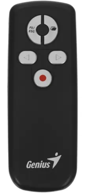 

Беспроводной презентер Genius Media Pointer 100 31090015100 лазерный, USB-ресивер, рабочий радиус 10 м, режим черного экрана, чёрный, Media Pointer 100