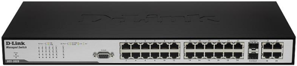 Изображение товара Коммутатор D-link DES-3028_RFB/A1 управляемый сетевой сотовый коммутатор
