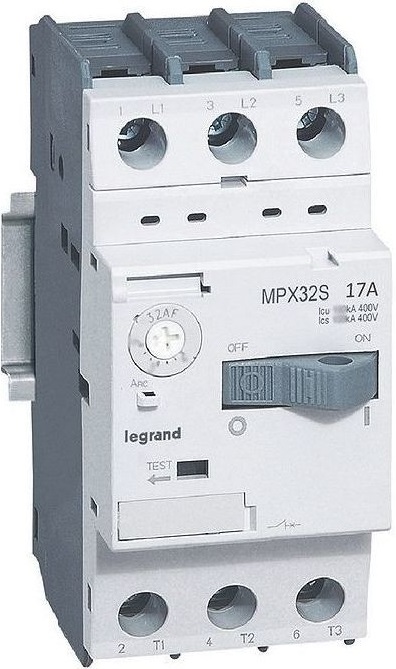

Автоматический выключатель Legrand 417312 MPX³ - 20 кА - для защиты электродвигателей, 3П, 32S 17A, 417312