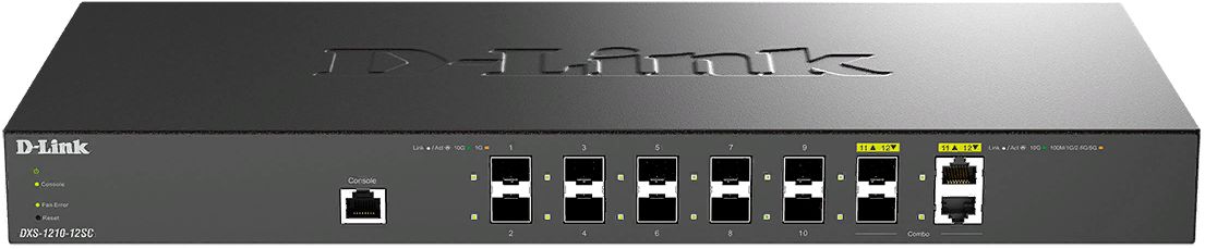 

Коммутатор управляемый D-link DXS-1210-12SC/B1A 10x10GBase-X SFP+, 2xCombo 10GBase-T/10GBase-X SFP+, L2+, 19", DXS-1210-12SC/B1A