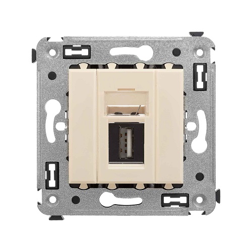 

Розетка DKC 4405403 USB 2.0 одинарная в стену, тип А-А, "Ванильная дымка", "Avanti", 4405403