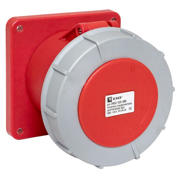 

Розетка стационарная внутренняя EKF ps-3452-125-380 3452 3Р+РЕ+N 125А 380В IP67, ps-3452-125-380