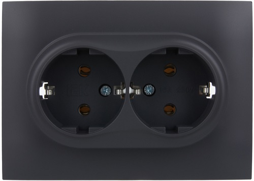 фото Розетка двухместная с заземлением в сборе IEK SK-R21-16-K48-F в Уфе