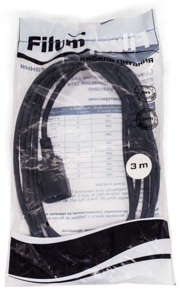 фото Кабель питания  Filum FL-PC10-C13-C14-3M в Омске