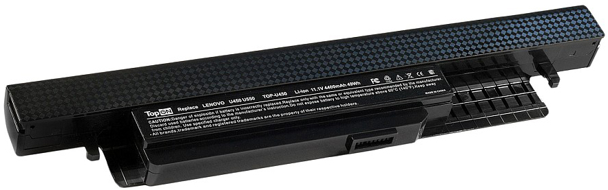 

Аккумулятор для ноутбука Lenovo TopOn TOP-U450 для моделей IdeaPad U450P, U550 11.1V 4400mAh 49Wh. PN: L09C6D21, L09S6D21, TOP-U450
