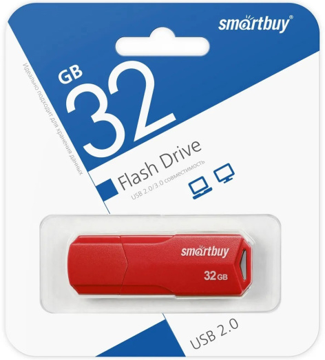 фото Накопитель USB 2.0 32GB SmartBuy SB32GBCLU-R в Самаре
