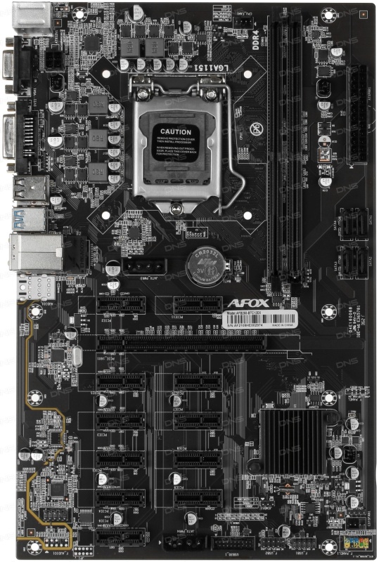 

Материнская плата ATX Afox AFB250-BTC12EX RTL (LGA1151, B250, 2*DDR4 (3000), 4*SATA 6G, 12*PCIE, 2*USB 3.2 Gen1, 6*USB 2.0, 4*USB-A , 2*PS/2, RJ45, D-, AFB250-BTC12EX RTL