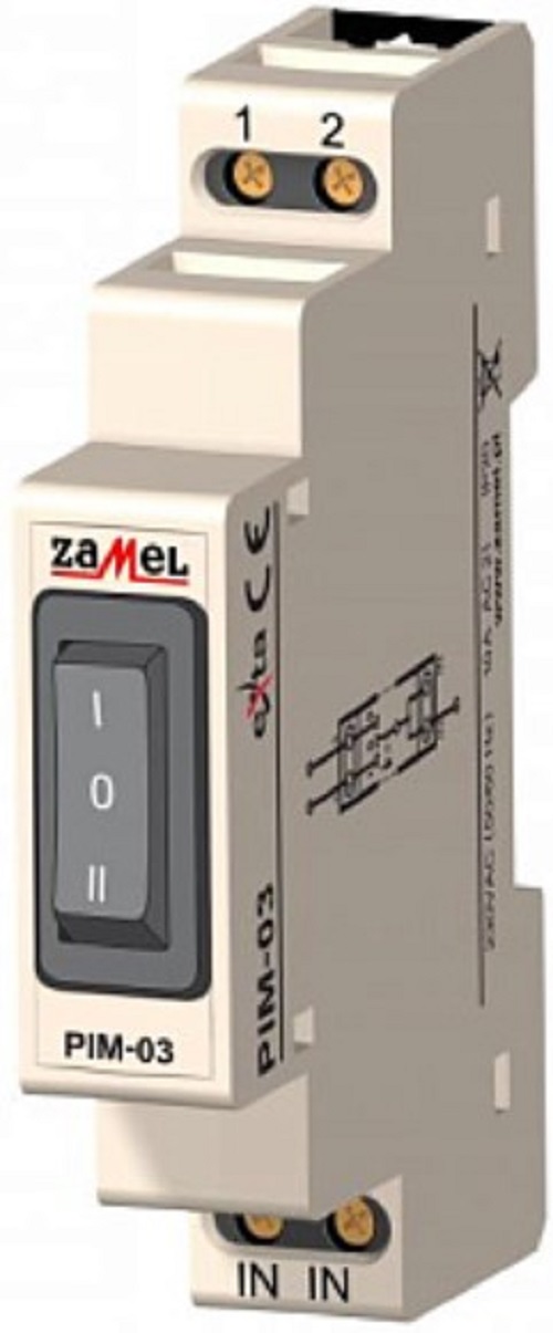 

Переключатель Zamel PIM-03 модульный I-0-II на DIN-рейку 10А IP20, PIM-03
