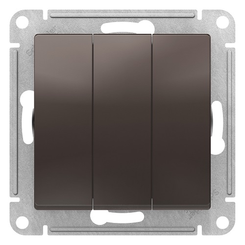 

Выключатель Schneider Electric ATN000631 AtlasDesign, 3-клавишный, сх.1+1+1, 10АХ, механизм, мокко, ATN000631