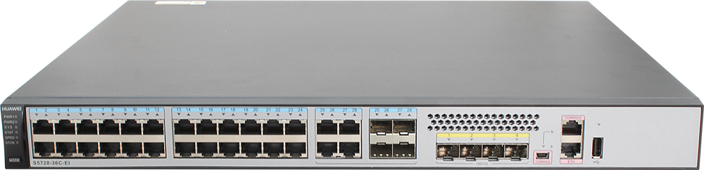 

Коммутатор управляемый Huawei 02359562 S5720-36C-EI-AC 28 Ethernet 10/100/1000 ports, 4 of which are dual-purpose 10/100/1000 or SFP, 4 10 Gig SFP+, 1, 02359562