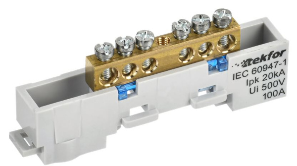 Изображение товара Шина N "ноль" IEK TF-NN10-06-DL-K07 для электрических соединений