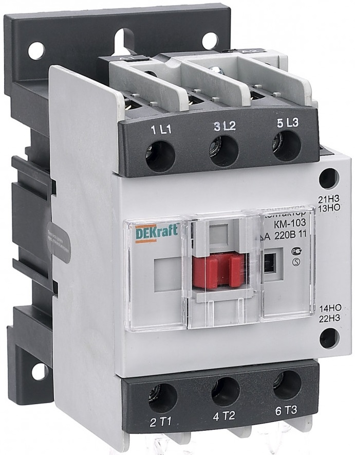 

Контактор DEKraft 22126DEK 40А 36В АС3 1НО+1НЗ КМ-103, 22126DEK