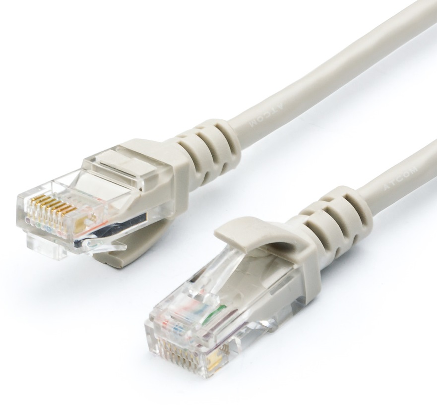 

Кабель патч-корд U/UTP 5e кат. 3м. Atcom AT4718 литой, RJ45, серый, AT4718