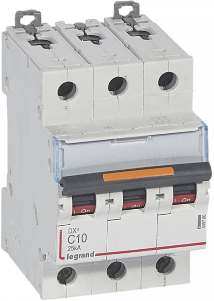 Изображение товара Автоматический выключатель Legrand 409780 3 полюса 10 А IP20 серии DX³
