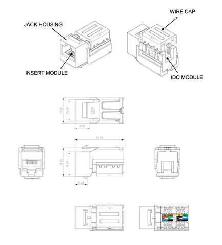 фото Вставка  Hyperline KJNE-6P6C-C2-90-WH в Екатеринбурге