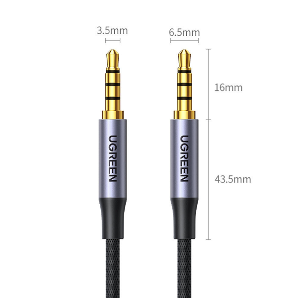 

Кабель UGREEN AV183 20785_ 3.5mm Male to Male 4-Pole Microphone Audio Cable. Длина: 3м. Цвет: черный, AV183
