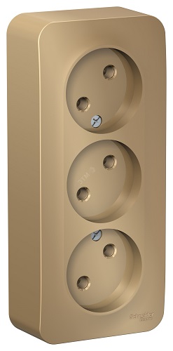 

Розетка Schneider Electric BLNRA000314 3-я б/з без шторок 16А, 250В, изолир. пластина Титан наруж, BLNRA000314