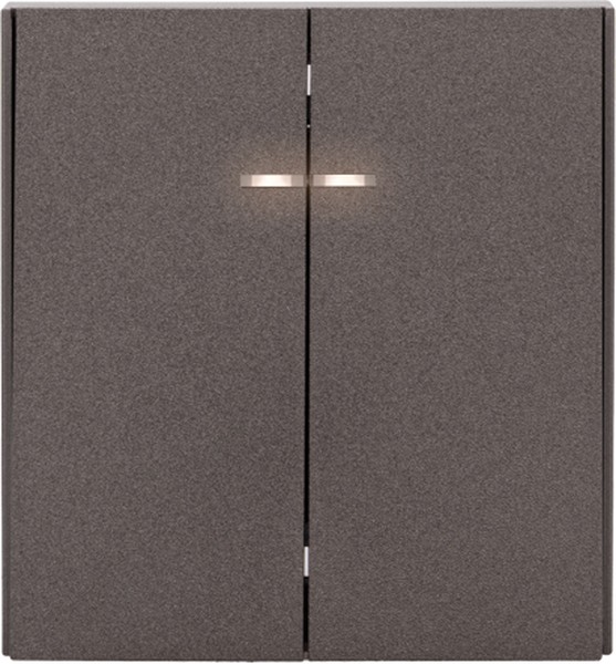

Выключатель двухклавишный с подсветкой KRANZ KR-78-0714-6 MIELE STRONG 10А с/у графит, KR-78-0714-6