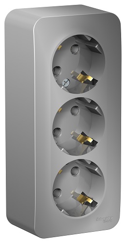 

Розетка Schneider Electric BLNRA010313 3-я с/з без шторок изолир. пластина 16А, 250В Алюминий наруж, BLNRA010313