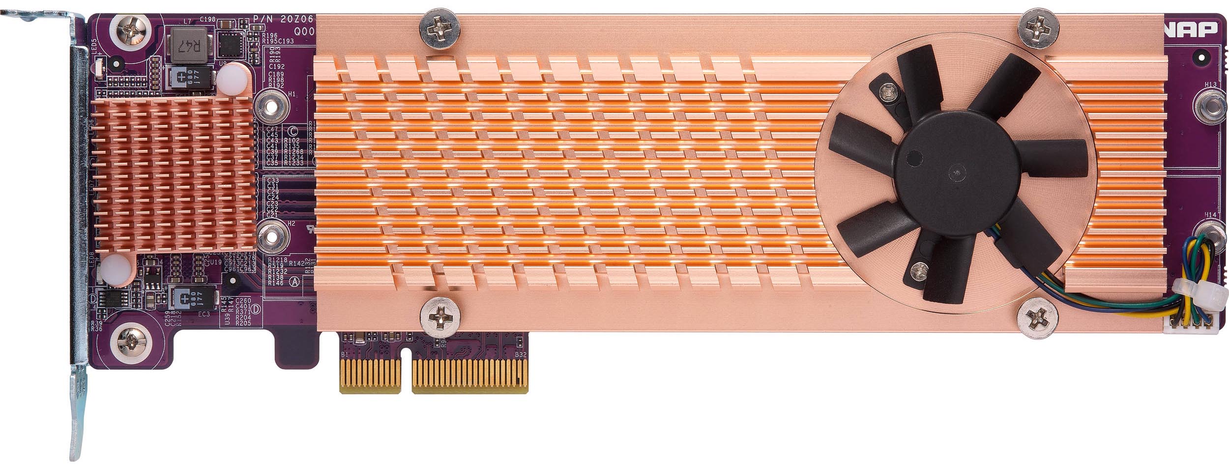 

Карта расширения QNAP QM2-4S-240 Quad M.2 SATA SSD; supports up to four M.2 2280 formfactor M.2 SATA SSDs; PCIe Gen2 x4 host interface; Low-profile br, QM2-4S-240