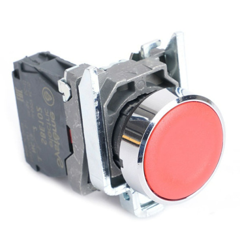 Изображение товара Кнопка Systeme Electric SB4BA42 красная плоская с нормально замкнутым контактом