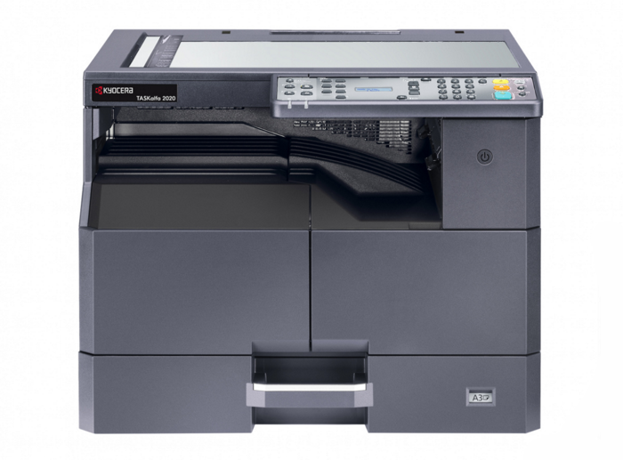 

МФУ Kyocera TASKalfa 2020 1102ZR3NL0 Ч/б А3,20/10ppm,USB2.0,256Мб,1*300лист.А3/А4,без крышки,старт 3000 отп., TASKalfa 2020