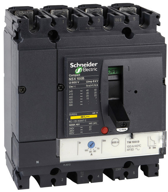 

Автоматический выключатель Schneider Electric LV429570 TM100D 4P4Т, LV429570