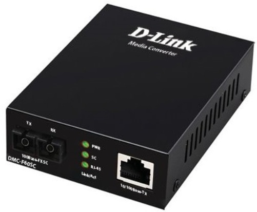 

Медиа-конвертер D-link DMC-F60SC/B1A 1x10/100Base-TX и 1x100Base-FX с разъемом SC для одномодового оптического кабеля (до 60 км), DMC-F60SC/B1A