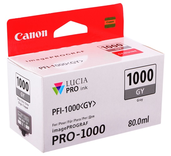 

Картридж Canon PFI-1000GY 0552C001 для PRO1000, серый (80 ml), PFI-1000GY